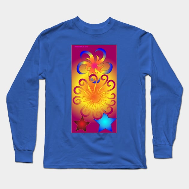 Bright Gradient Stars Long Sleeve T-Shirt by Barschall